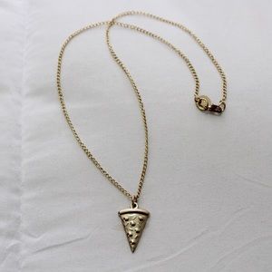 Gold Pizza Charm Necklace